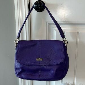 Gorgeous quality purple pebbled leather Cole Haan purse/bag *NO long strap*